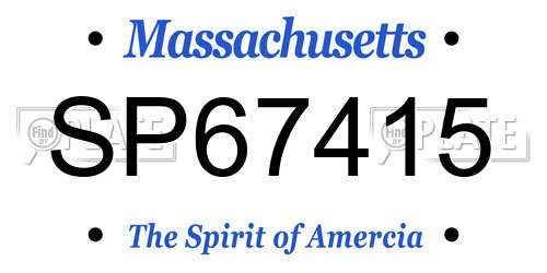 SP67415 Massachusetts License Plate