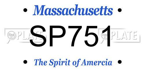 SP751 Massachusetts License Plate