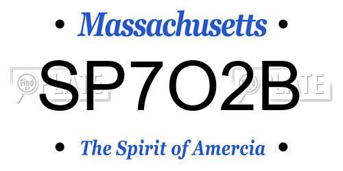 SP7O2B Massachusetts License Plate