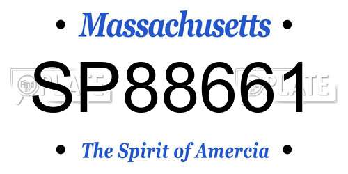 SP88661 Massachusetts License Plate