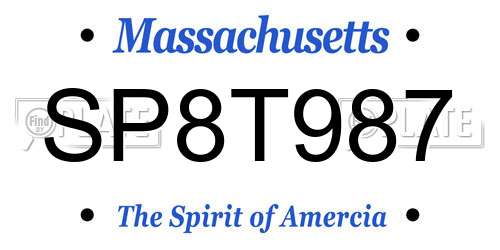 SP8T987 Massachusetts License Plate