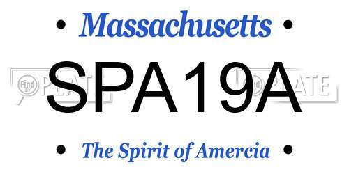 SPA19A Massachusetts License Plate