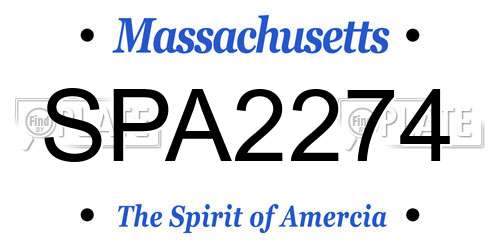 SPA2274 Massachusetts License Plate
