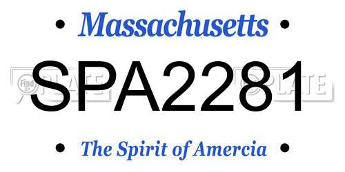 SPA2281 Massachusetts License Plate