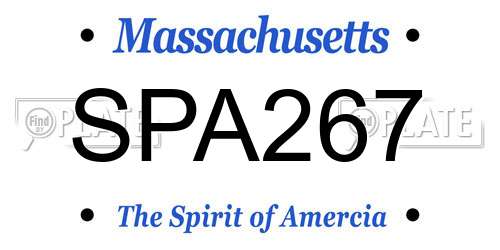 SPA267 Massachusetts License Plate