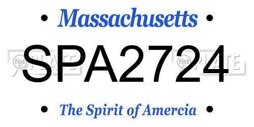 SPA2724 Massachusetts License Plate