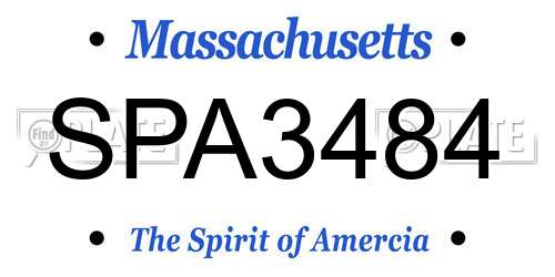SPA3484 Massachusetts License Plate