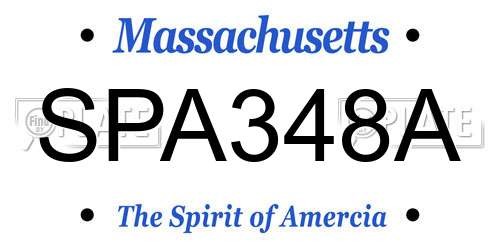 SPA348A Massachusetts License Plate