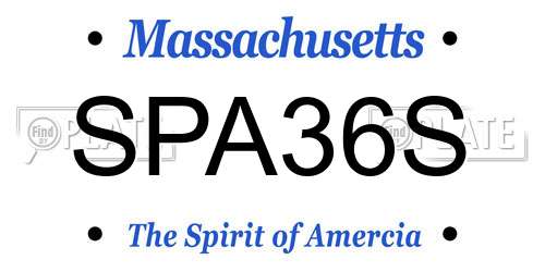 SPA36S Massachusetts License Plate