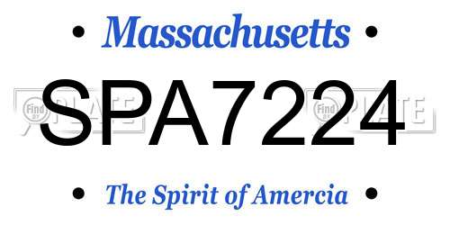 SPA7224 Massachusetts License Plate