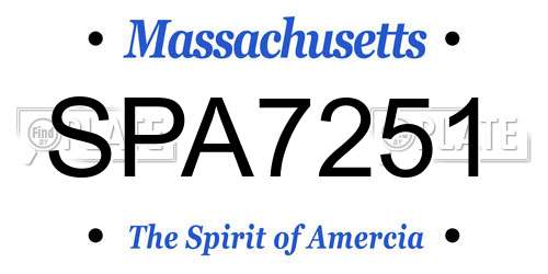 SPA7251 Massachusetts License Plate