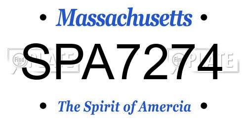 SPA7274 Massachusetts License Plate
