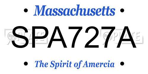 SPA727A Massachusetts License Plate