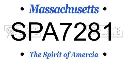 SPA7281 Massachusetts License Plate
