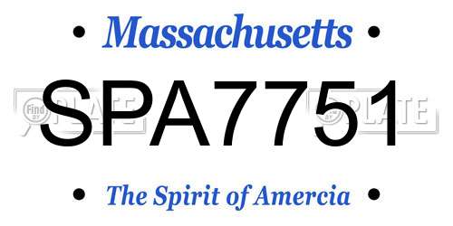 SPA7751 Massachusetts License Plate