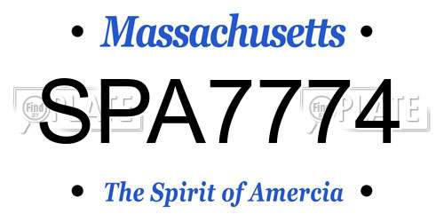 SPA7774 Massachusetts License Plate