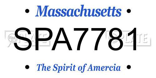 SPA7781 Massachusetts License Plate