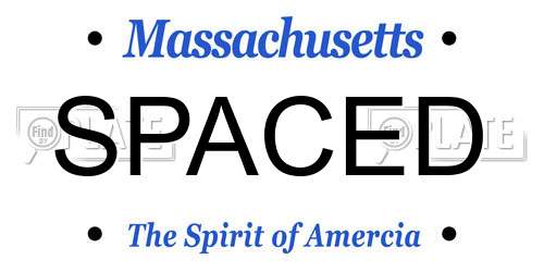 SPACED Massachusetts License Plate