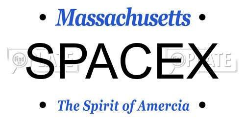 SPACEX Massachusetts License Plate