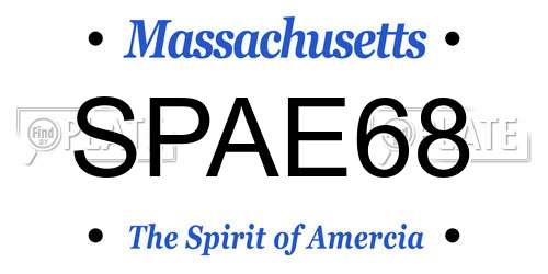 SPAE68 Massachusetts License Plate