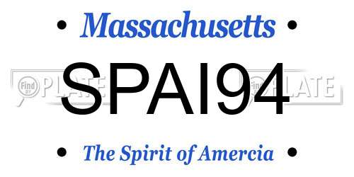 SPAI94 Massachusetts License Plate