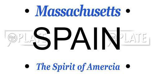 SPAIN Massachusetts License Plate