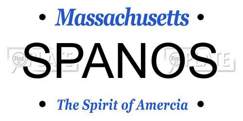 SPANOS Massachusetts License Plate