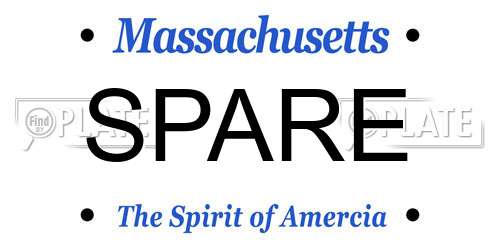 SPARE Massachusetts License Plate