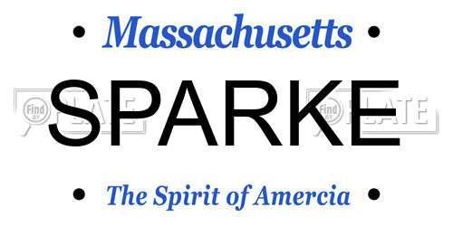 SPARKE Massachusetts License Plate