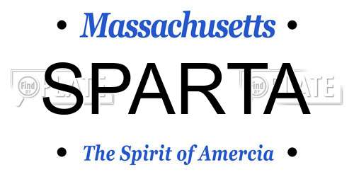 SPARTA Massachusetts License Plate