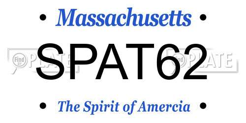 SPAT62 Massachusetts License Plate