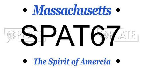 SPAT67 Massachusetts License Plate