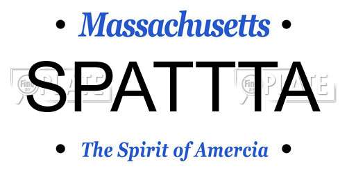 SPATTTA Massachusetts License Plate