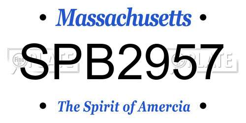 SPB2957 Massachusetts License Plate
