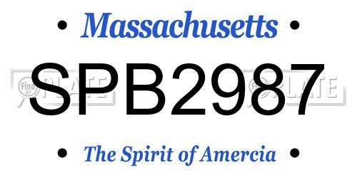 SPB2987 Massachusetts License Plate