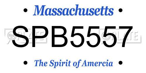SPB5557 Massachusetts License Plate