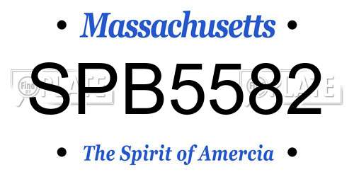 SPB5582 Massachusetts License Plate