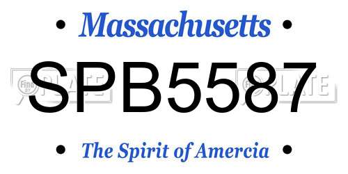 SPB5587 Massachusetts License Plate