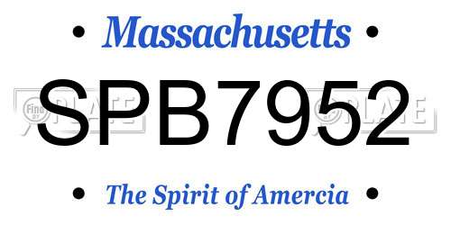 SPB7952 Massachusetts License Plate