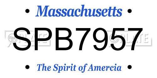 SPB7957 Massachusetts License Plate