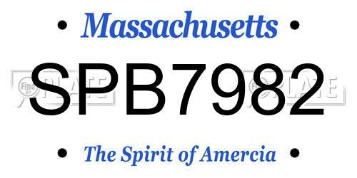 SPB7982 Massachusetts License Plate