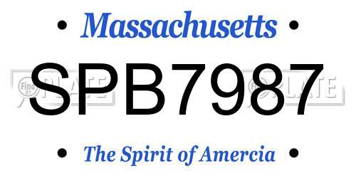 SPB7987 Massachusetts License Plate