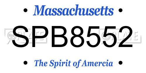 SPB8552 Massachusetts License Plate