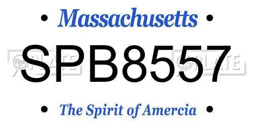 SPB8557 Massachusetts License Plate