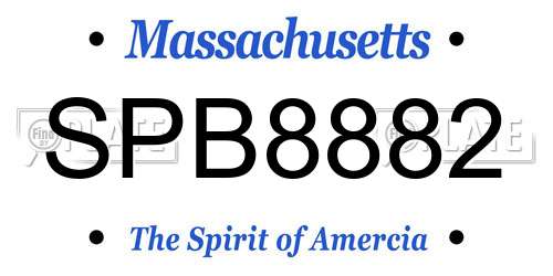 SPB8882 Massachusetts License Plate