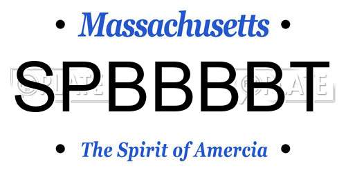 SPBBBBT Massachusetts License Plate