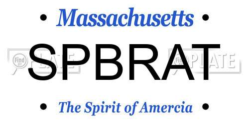 SPBRAT Massachusetts License Plate