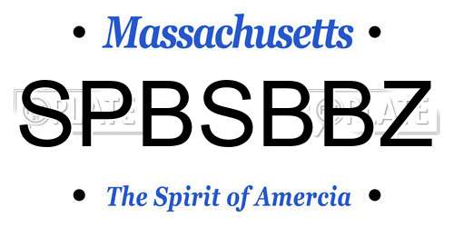 SPBSBBZ Massachusetts License Plate