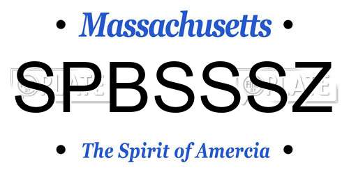 SPBSSSZ Massachusetts License Plate