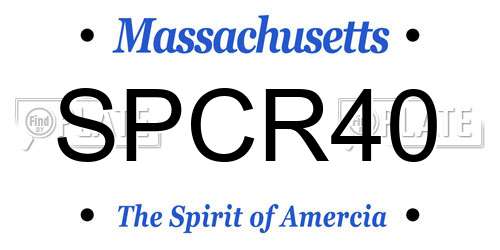 SPCR40 Massachusetts License Plate